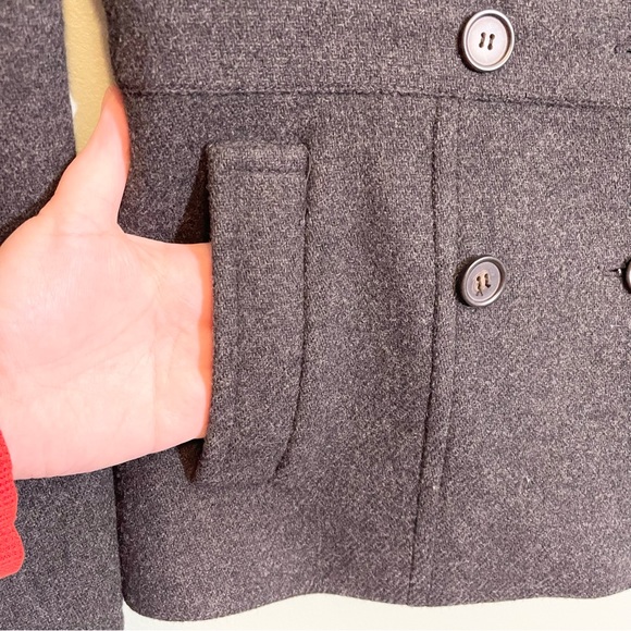 J Crew Stadium Cloth by Nello Gori Grey Wool Blend Peacoat Size 6 - Picture 16 of 16